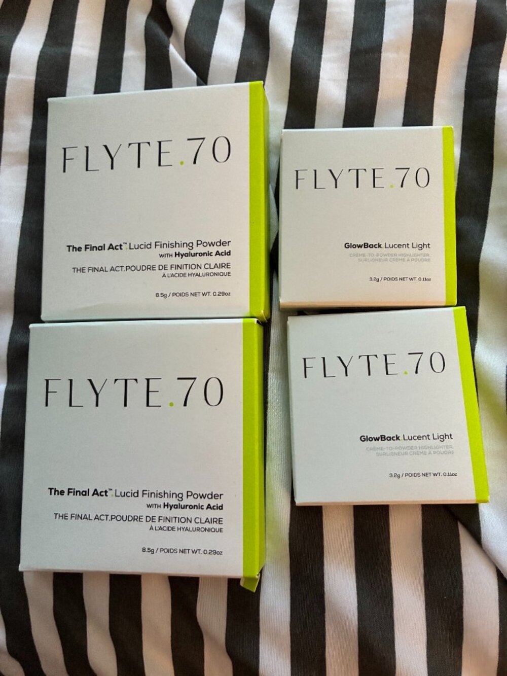 Brand new Flyte70 Final Act lucid finishing powder and Glow Back Lucent Light